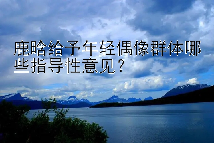 鹿晗给予年轻偶像群体哪些指导性意见？