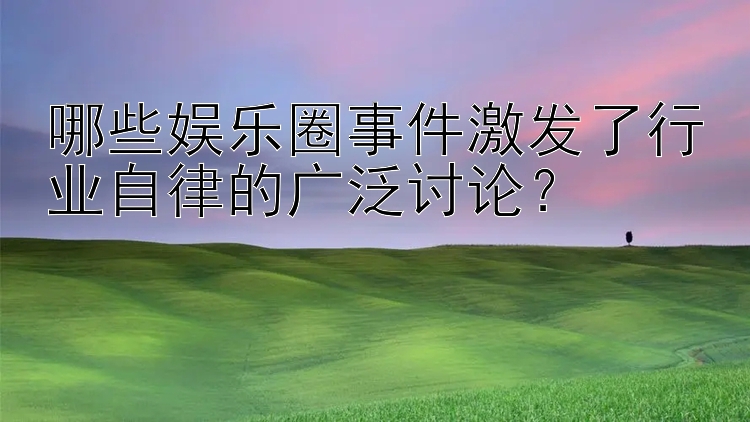 哪些娱乐圈事件激发了行业自律的广泛讨论？