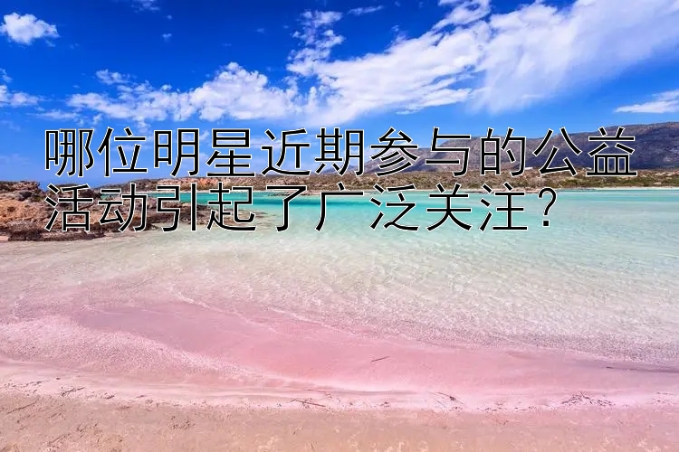 哪位明星近期参与的公益活动引起了广泛关注？