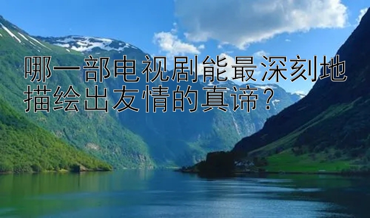 哪一部电视剧能最深刻地描绘出友情的真谛？