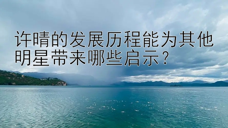 许晴的发展历程能为其他明星带来哪些启示？