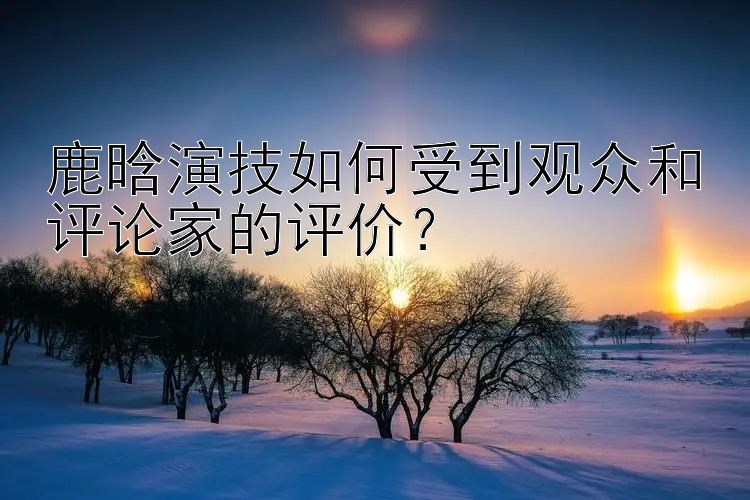 鹿晗演技如何受到观众和评论家的评价？