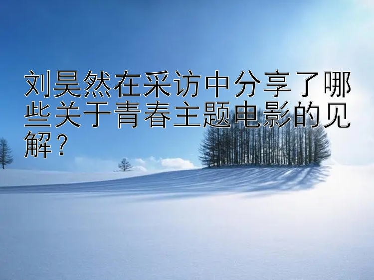 刘昊然在采访中分享了哪些关于青春主题电影的见解？