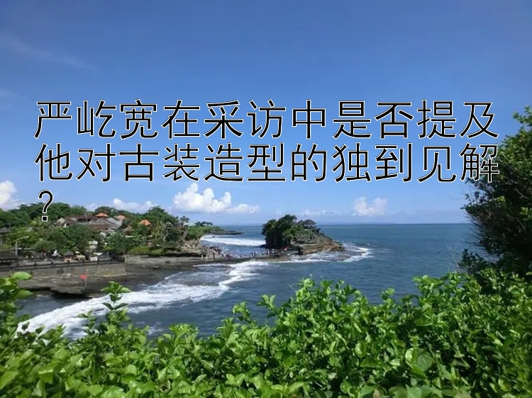 严屹宽在采访中是否提及他对古装造型的独到见解？