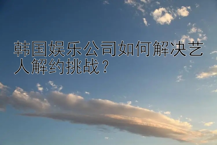 韩国娱乐公司如何解决艺人解约挑战？