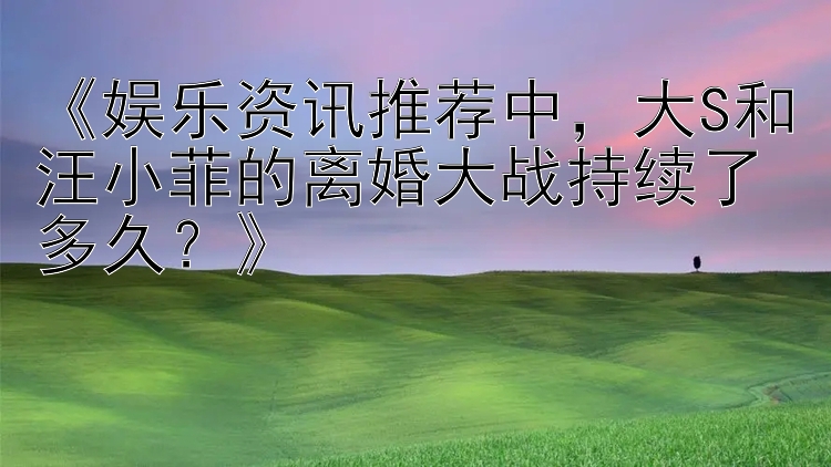 《娱乐资讯推荐中，大S和汪小菲的离婚大战持续了多久？》